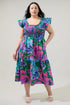 Raylee Floral Wendy Smocked Midi Dress Curve